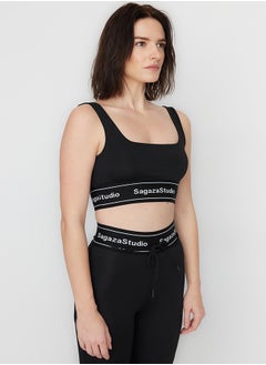 trendyol X Sagaza Studio Black Push-up, Square Collar Sports Bra. TCLSS23SS00002  - Image 3