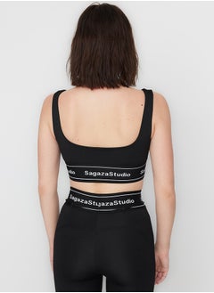 trendyol X Sagaza Studio Black Push-up, Square Collar Sports Bra. TCLSS23SS00002  - Image 5