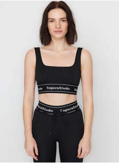 trendyol X Sagaza Studio Black Push-up, Square Collar Sports Bra. TCLSS23SS00002  - Image 2