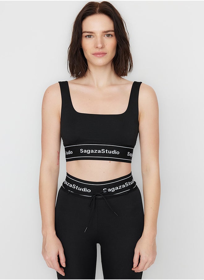 trendyol X Sagaza Studio Black Push-up, Square Collar Sports Bra. TCLSS23SS00002  - Image 2