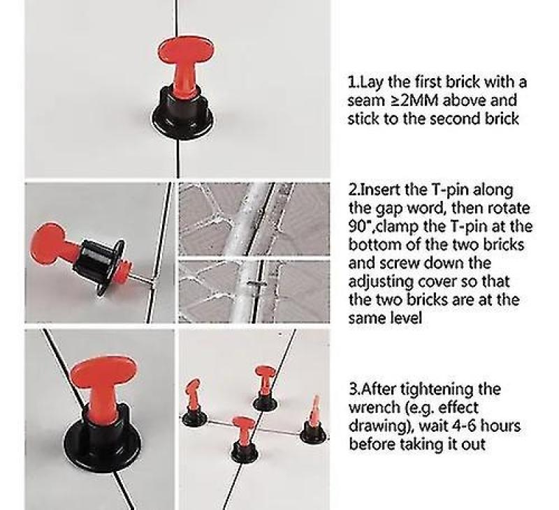 Reusable Tile Leveling System Kit With 100pcs Tile Leveler Spacers & 4 Special Wrenches & 500pcs 2mm Tile Spacers, Premium Tile Leveler For Building W - Image 4