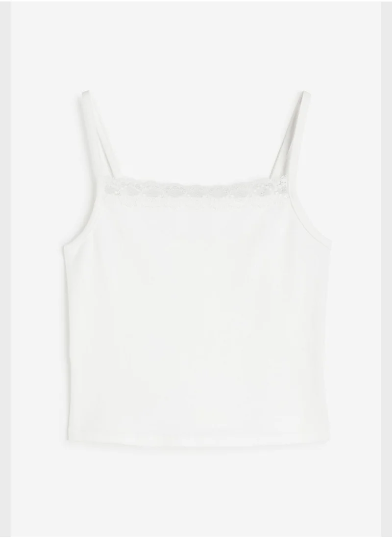 H&M Youth Essential Lace Trimmed Stappy Top