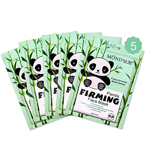 Mond'sub Animal Spa Beauty Mask Character Masks SheetPack of 5 Panda Firming Nourishing Moisturizing Effects For All Skin Types Birthday Party Gift for her Girls Night Spa Night Beauty Gift - Image 2