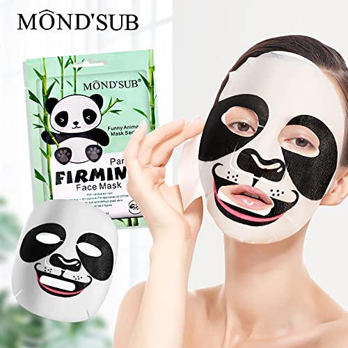 Mond'sub Animal Spa Beauty Mask Character Masks SheetPack of 5 Panda Firming Nourishing Moisturizing Effects For All Skin Types Birthday Party Gift for her Girls Night Spa Night Beauty Gift - Image 5