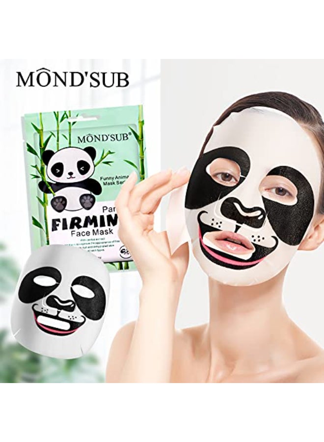 Mond'sub Animal Spa Beauty Mask Character Masks SheetPack of 5 Panda Firming Nourishing Moisturizing Effects For All Skin Types Birthday Party Gift for her Girls Night Spa Night Beauty Gift - Image 4