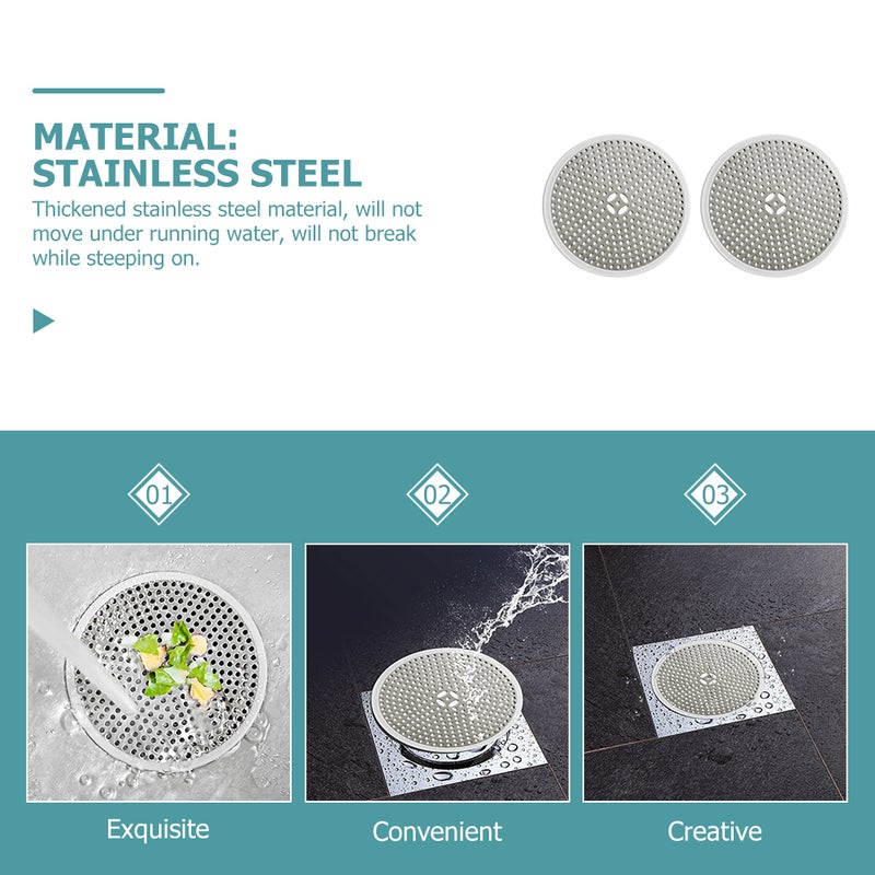 2pcs Floor Drain Cover Stainless Steel Sink Filter Cover Kitchen Sink - Image 4