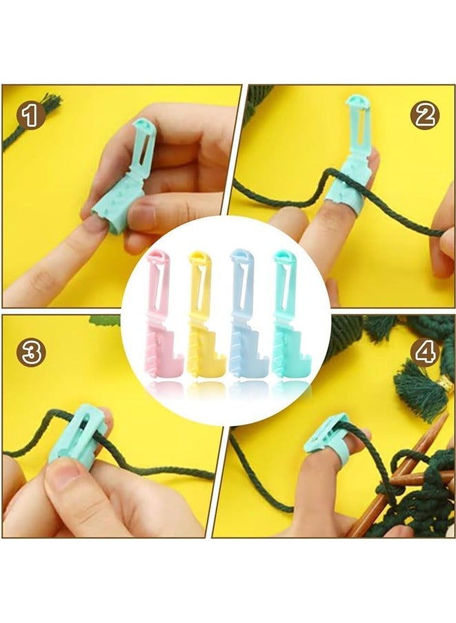 4 Pcs Crochet Ring Crochet Knitting Tool, Handmade Crochet Tension Ring Adjustable Companion Ring - Image 3