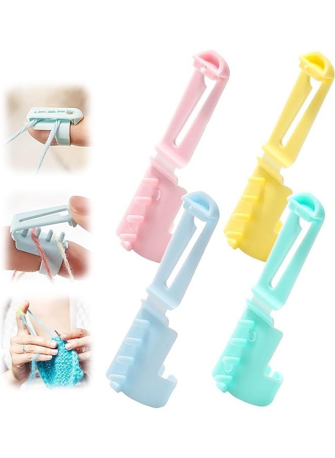 4 Pcs Crochet Ring Crochet Knitting Tool, Handmade Crochet Tension Ring Adjustable Companion Ring - Image 1