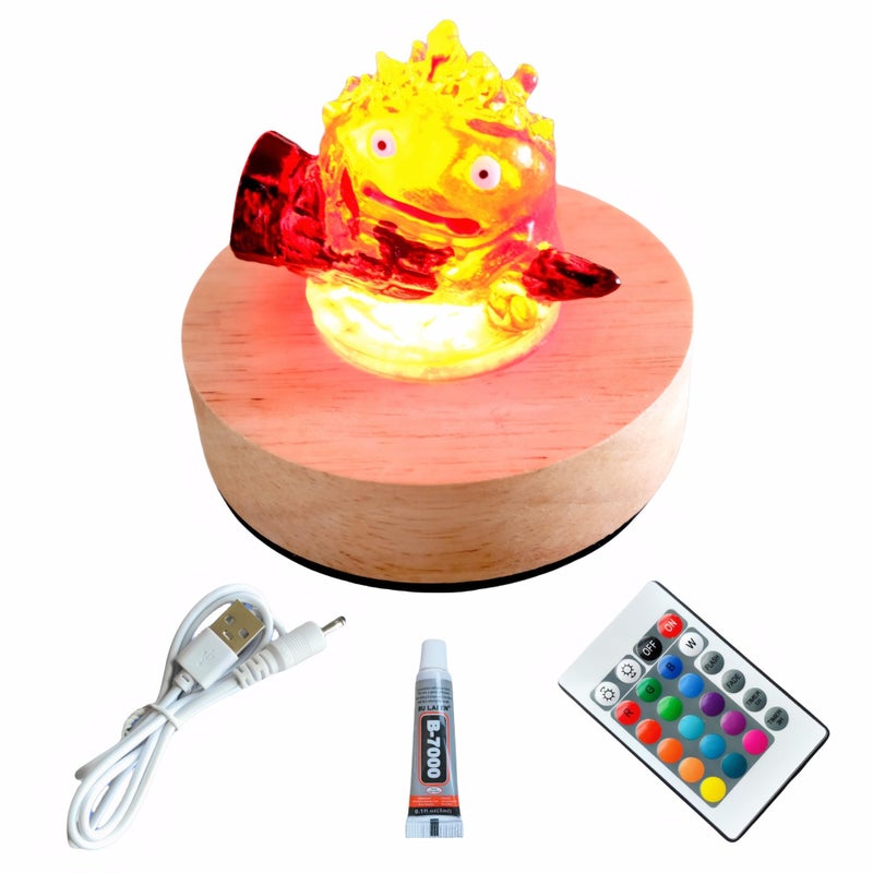 ORALEAF Calcifer Night Light with Remote Control - Multi-Color Adjustable LED Lamp Statue Inspired by Howl's Moving Castle - Image 1