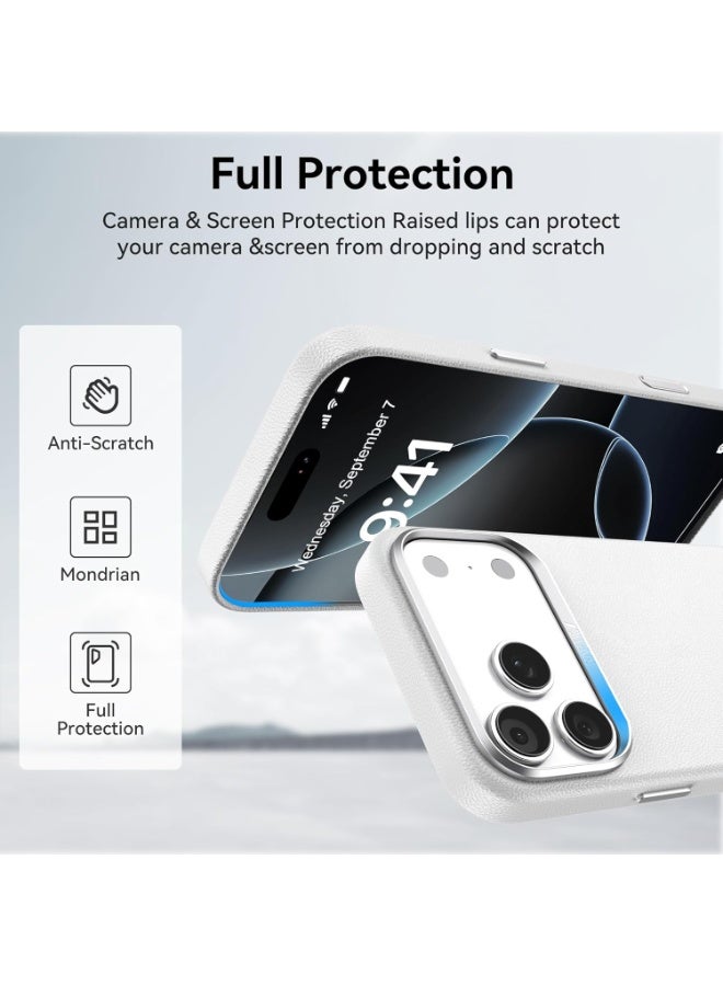 RAPTIC حافظة Urban Nano لجهاز iPhone 17 PRO متوافقة مع MagSafe [زر التحكم في الكاميرا المغطى] غطاء خفيف الوزن للغاية من الجلد الصناعي النباتي [معيار عسكري 2M] مقاوم للخدوش - أبيض - Image 2