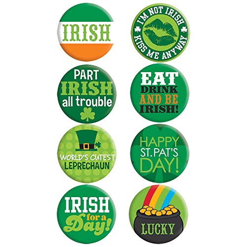 Amscan St. Patrick's Day Assorted Metal Fun Buttons, 8 Ct. | Party Accessory - Image 4