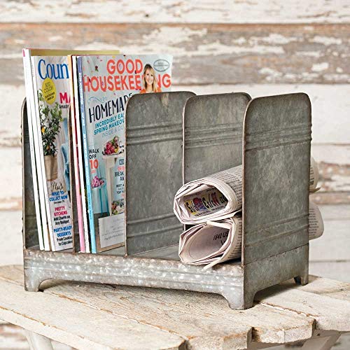 Colonial Tin Works Galvanized Magazine RackVintage Industrial Farmhouse Chic