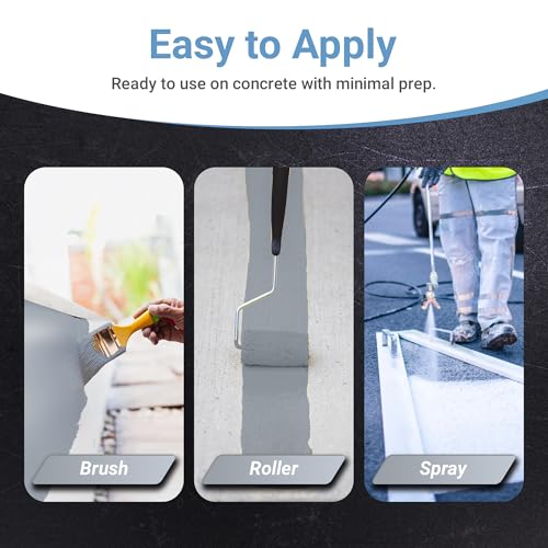 RUST BULLET DuraGrade Concrete - ConcreteGrey - 1 Gallon - High-Performance, Easy-To-Apply Concrete Paint for Garages, Basements, Porches & Patios, No Etching Needed - Image 3