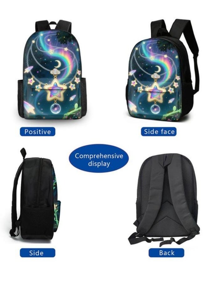 Bright Li Fire Backpacks + handbags + stationery bags | Back-to-school season/festival gifts | Cartoon bag three-piece set, easy to deal with various occasions (available for students, children, friends outings, mountain climbing, school, etc.) - 56 - Image 3