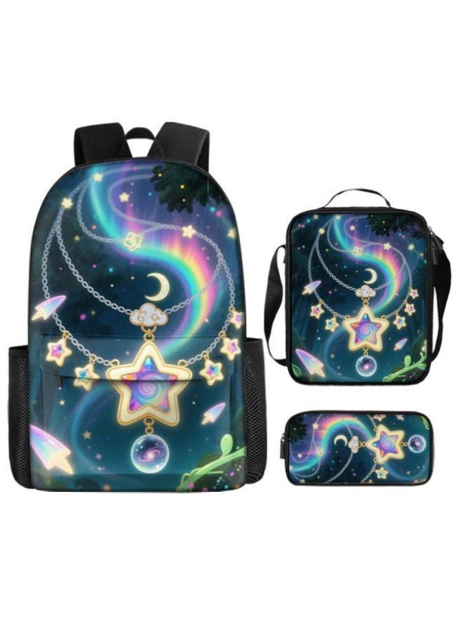 Bright Li Fire Backpacks + handbags + stationery bags | Back-to-school season/festival gifts | Cartoon bag three-piece set, easy to deal with various occasions (available for students, children, friends outings, mountain climbing, school, etc.) - 56 - Image 2
