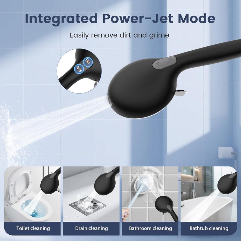 FEELSO Hard Water Filter Shower Head with 15 Layers Filtration & 1.5m Hose | 3 Modes Water Saving High Pressure Shower Heads for Residual Chlorine Remove ＆ Reduce Dry Itchy Skin Silver - Image 4