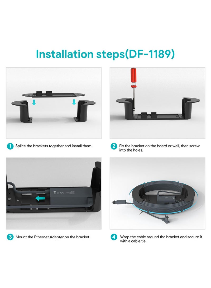 SOLARAE Starlink Ethernet Cable Caddy, Starlink Mounting Kit ABS Stability Starlink Gen 3 Cable Management Accessories, Mounting Kit Cable Organizer, for StarLink Cable and Starlink V2 Ethernet Adapter(Black) - Image 5