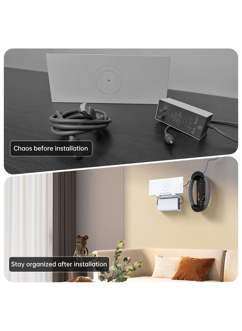 SOLARAE Starlink Ethernet Cable Caddy, Starlink Mounting Kit ABS Stability Starlink Gen 3 Cable Management Accessories, Mounting Kit Cable Organizer, for StarLink Cable and Starlink V2 Ethernet Adapter(Black) - Image 2