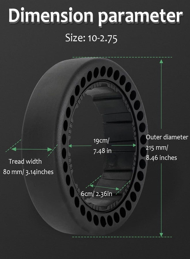 إطارات رياضية للانجراف من GLDYTIMES، قطعتان، مقاس 10x2.75، سريعة الفك، مناسبة لسيارات سيجواي ناينبوت جوكارت برو/إس ماكس/مجموعة جوكارت (مع ناينبوت إس ماكس)، إطار خلفي للانجراف مقاس 10-2.75. - Image 2
