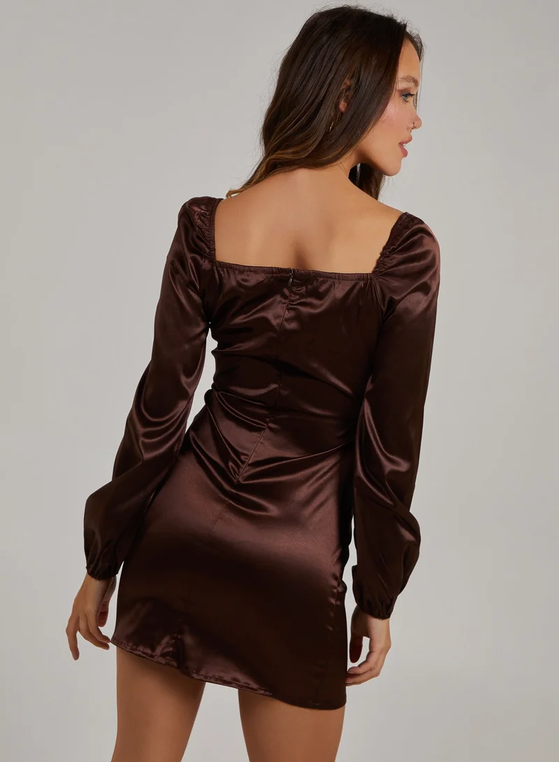 Pink Vanilla Tie Front Bodycon Dress