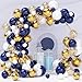 YMSZ Navy Blue Gold Balloons Garland Kit 120 pcs Navy and Gold Confetti White Balloons Arch for Graduation Birthday Party Baby Shower DIY Decoration - Image 3