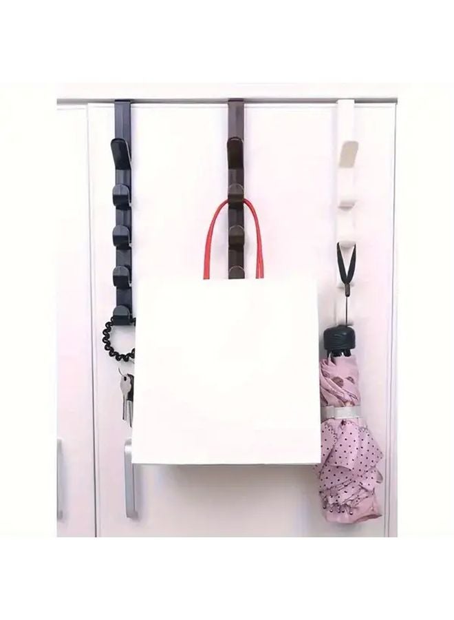 منظم الحائط الأسود والأبيض بخمسة خطاطيف لتوفير المساحة للتخزين في المنزل والمكتب - Image 5