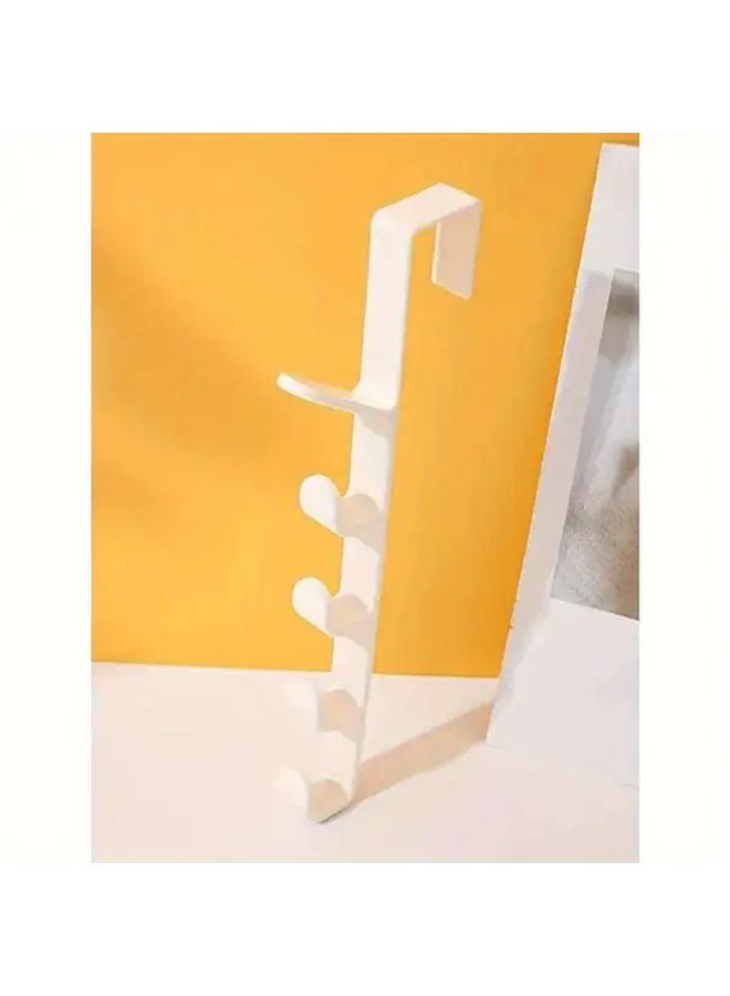 منظم الحائط الأسود والأبيض بخمسة خطاطيف لتوفير المساحة للتخزين في المنزل والمكتب - Image 3