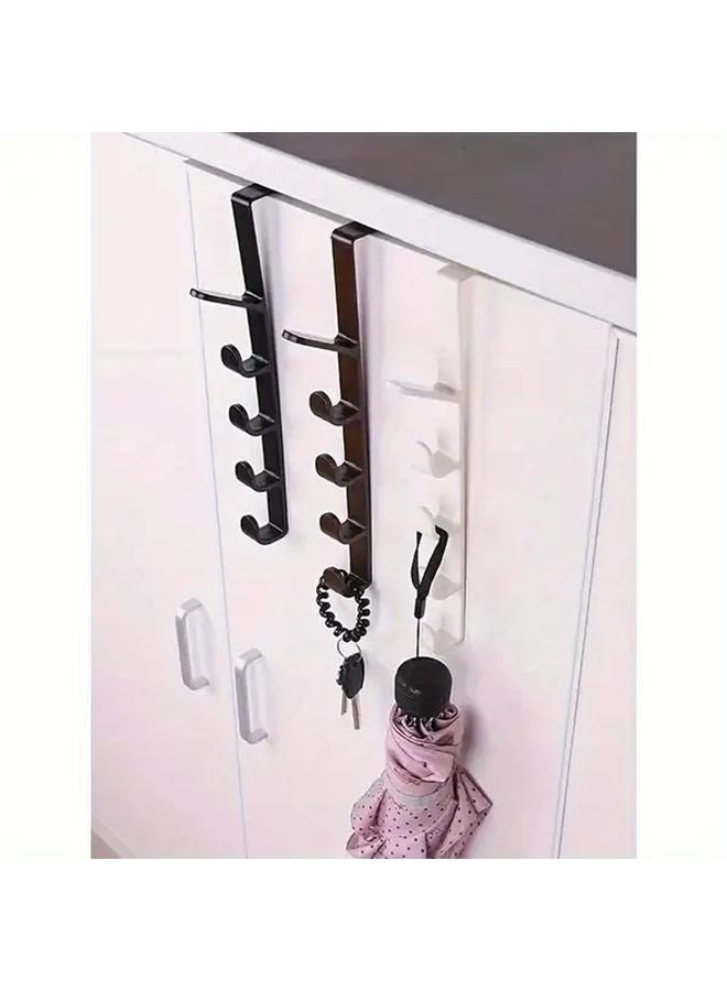 منظم الحائط الأسود والأبيض بخمسة خطاطيف لتوفير المساحة للتخزين في المنزل والمكتب - Image 4