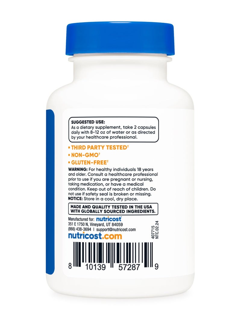 Nutricost Berberine as Berberine HCl 1200 mg Berberine HCl Per Serving, 60 Capsules, 30 Servings, Dietary Supplement  - Image 4