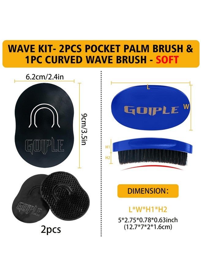 جويبل كريم تثبيت قوي للشعر المموج للرجال، سهل الغسل، كريم تدريب على تصفيف الشعر بزاوية 360 درجة، يعزز التموجات المتعددة، والترطيب، واللمعان الحريري، مع فرشاة وغطاء للرأس (أزرق) - Image 4