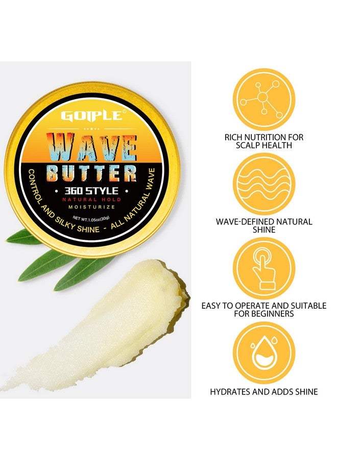 جويبل كريم تثبيت قوي للشعر المموج للرجال، سهل الغسل، كريم تدريب على تصفيف الشعر بزاوية 360 درجة، يعزز التموجات المتعددة، والترطيب، واللمعان الحريري، مع فرشاة وغطاء للرأس (أزرق) - Image 3