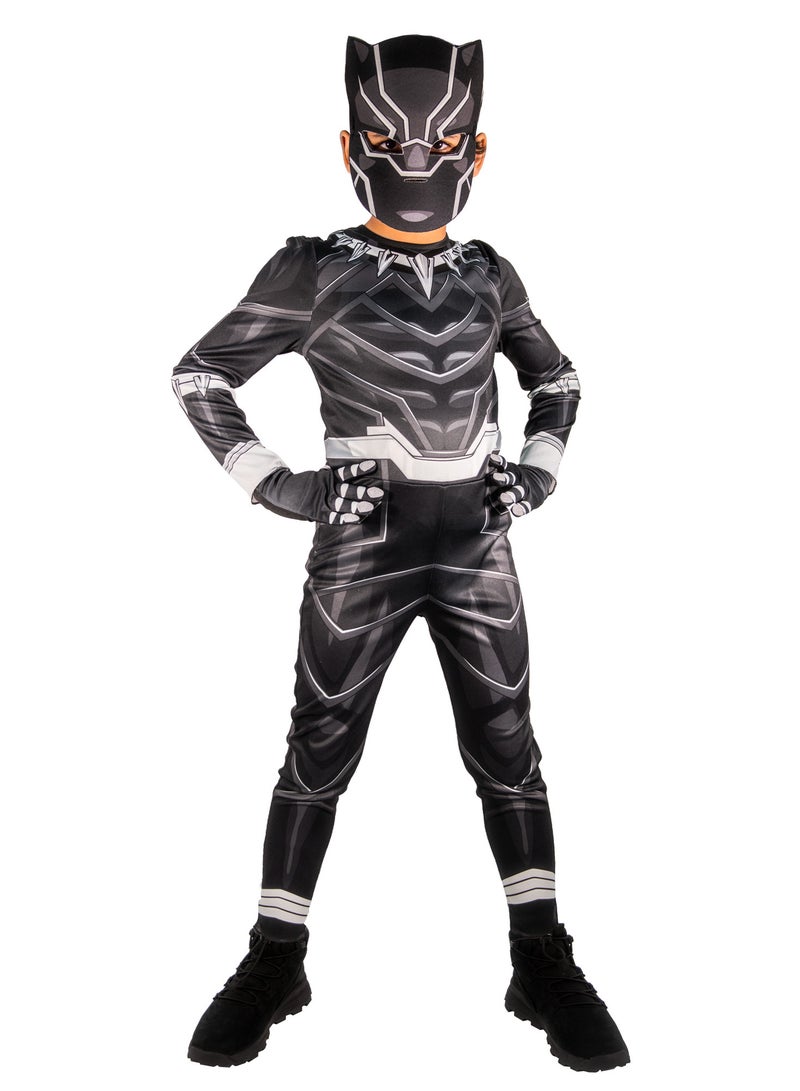 Party Centre Marvel Black Panther Classic Costume, Boy Superhero Child Costume, Cosplay Dress Up - Image 1