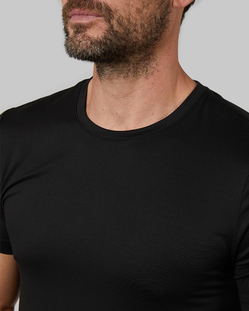 32 Degrees Mens 4 Pack Cool Quick Dry Active Basic Crew T-Shirt, Black, Medium - Image 2
