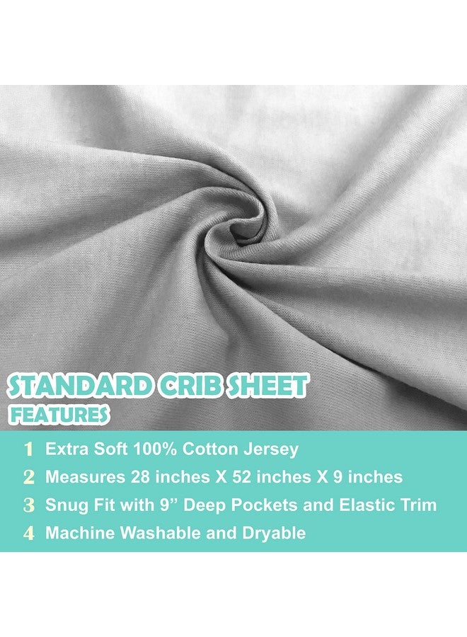 TL Care TL Care 3 Pack 100% Natural Cotton Fitted Crib Sheets 52" x 28" - Soft, Breathable, Hypoallergenic & Gentle Toddler Bed Sheets, Gray, Neutral for Boys & Girls - Image 3