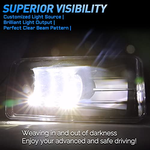 Z-OFFROAD New LED Fog Lights Bumper Driving Lamps for 2007-2014 Silverado 2007-2015 Suburban Tahoe 2007-2013 Avalanche GMC Yukon Pick Up Truck - Black - Image 4