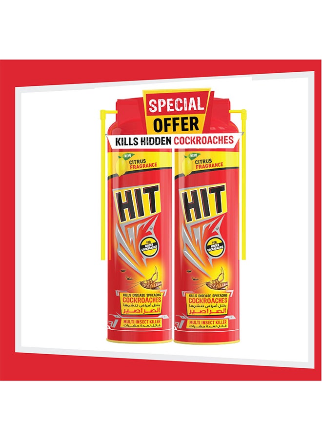 HIT - Cockroach And Crawling Insect Killer Spray 2 x 400ml - Image 1