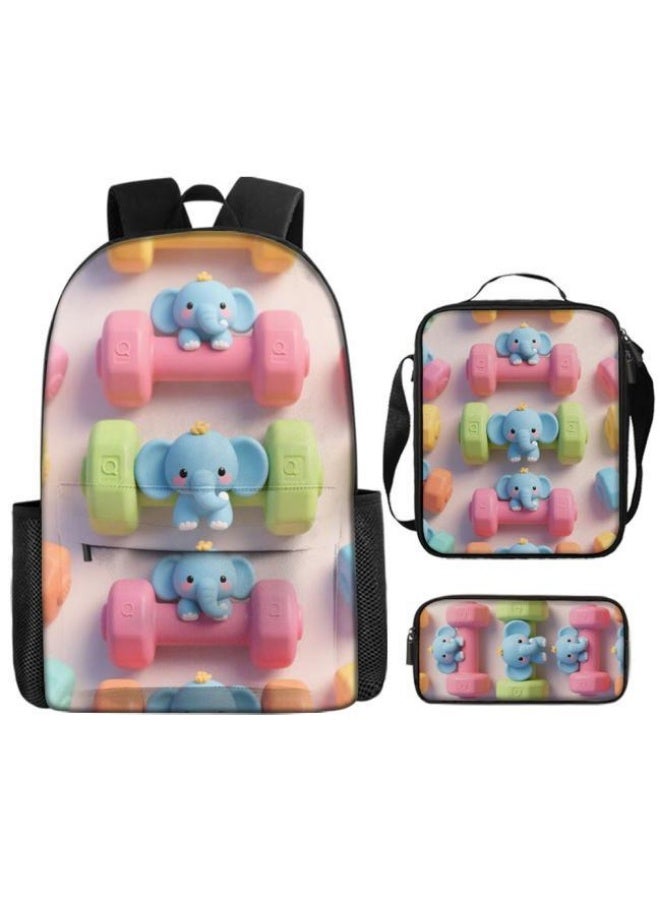 Bright Li Fire Unlock the new fashion of childish fun! Three-piece set of bags, cartoon elements for children and teenagers (students, children, friends' outings, mountain climbing, schooling, etc. can be used) - 1  - Image 2