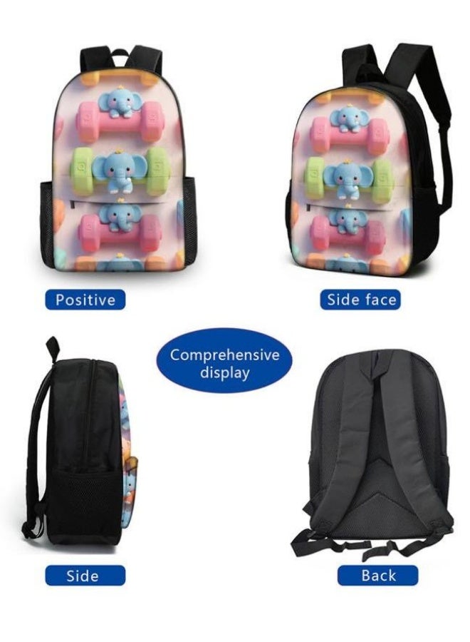 Bright Li Fire Unlock the new fashion of childish fun! Three-piece set of bags, cartoon elements for children and teenagers (students, children, friends' outings, mountain climbing, schooling, etc. can be used) - 1  - Image 3