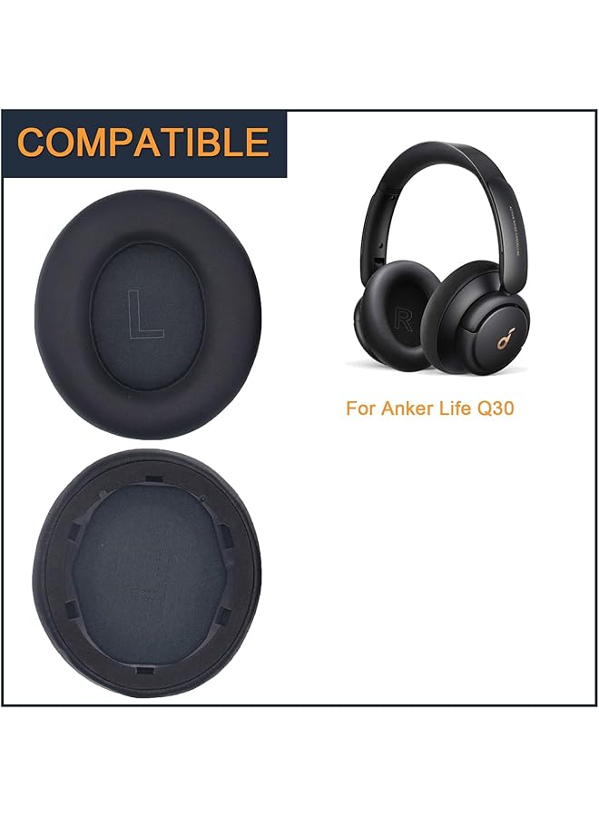 erorex Earpads For Soundcore Life Q30 Q30Bt Q35 Replacement Ear Cushion Pads With Protein Leather And Memory Foam For Replacement Ear Cushion Pads For Soundcore Q30 Q30Bt & Q35  - Image 3