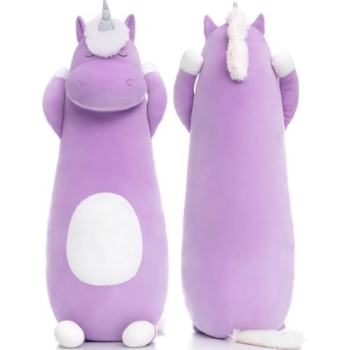 MorisMos Giant Plush Unicorn Body Pillow 4 Ft51 in Long Purple Unicorn Stuffed Animal Body Pillow for Kid Girl BoySoft Big Hugging Toy for Girlfriend Adult Large Stuffed Animal Gifts for Birthday - Image 5