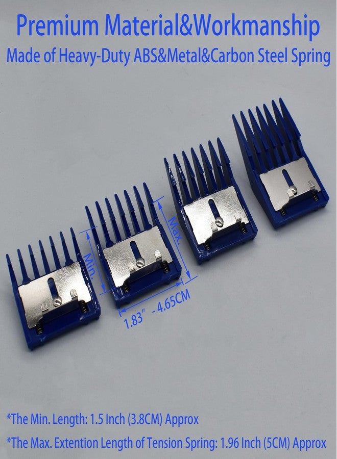 AIRERA 4 Pieces Professional A5-Style Animal Clipper Attachment Guard Guide Cutting Combs Set 76926-900, 1/8", 1/4", 3/8", 1/2", Compatible with Oster Classic 76 A5 Andis AG BG Wahl KM Pet Groomers (Navy) - Image 4