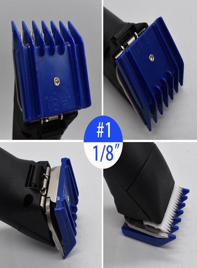 AIRERA 4 Pieces Professional A5-Style Animal Clipper Attachment Guard Guide Cutting Combs Set 76926-900, 1/8", 1/4", 3/8", 1/2", Compatible with Oster Classic 76 A5 Andis AG BG Wahl KM Pet Groomers (Navy) - Image 5