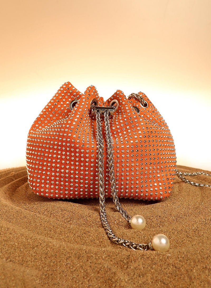 Haute Sauce Solid Drawstring Lock Regular Vegan Leather Hand Bag For Women  - Image 1