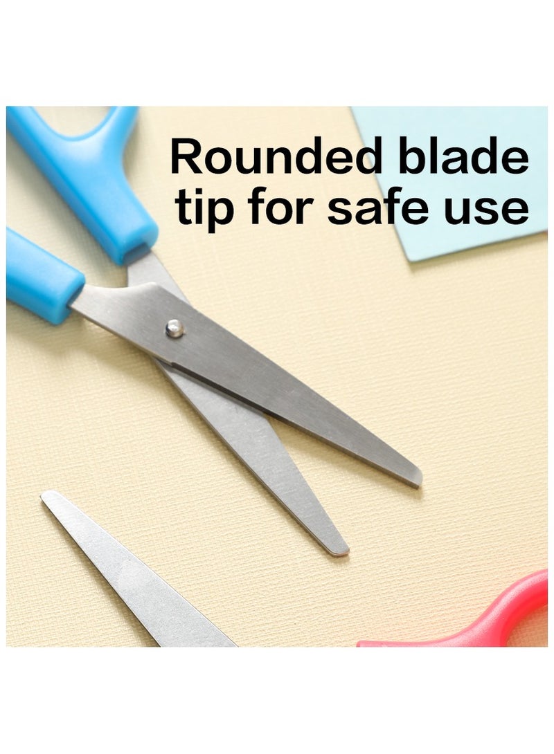 ديليE6020 مقص مدرسي بطول 121 ملم مع طرف دائري – مثالي لمهام القص الآمنة في المدرسة - Image 3