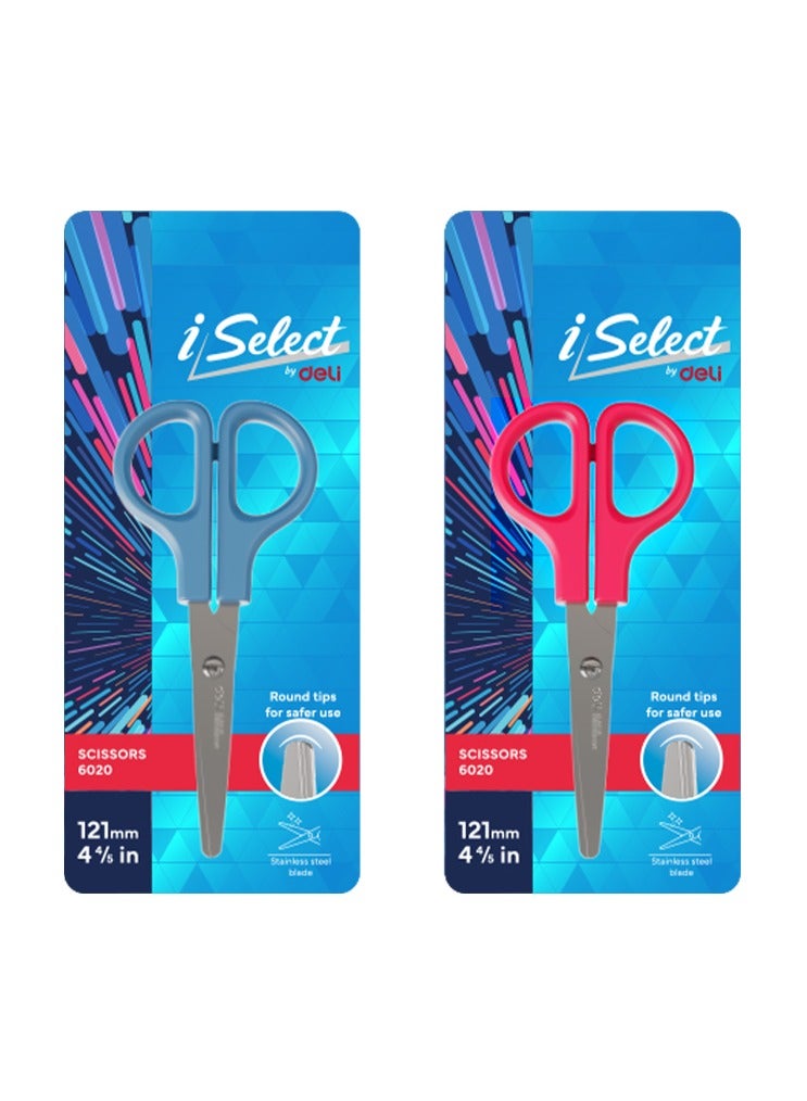 ديليE6020 مقص مدرسي بطول 121 ملم مع طرف دائري – مثالي لمهام القص الآمنة في المدرسة - Image 2