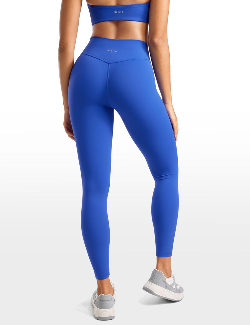 INGIA Womens High Waisted No Front Seam Lounge Yoga Legging 25" Workout Tummy Control Gym Yoga Pants Royal Small - Image 2