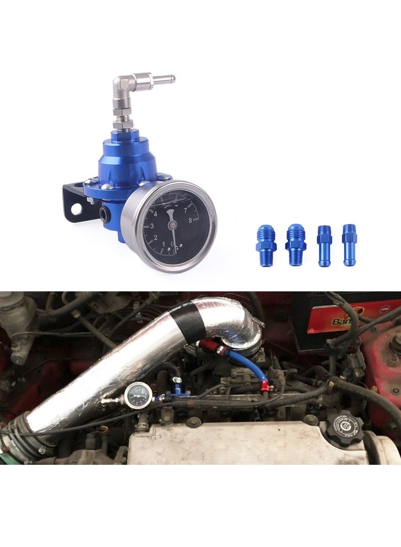AROAQ Automotive Adjustable Fuel Pressure Regulator Oil Gauge, Economical Gas Saver Gasoline Regulator, Gas Oil Injection Pressure Regulator to Improve Car Performance, (Blue)  - Image 4