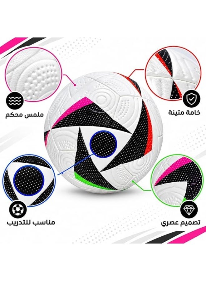 First Choice كرة قدم تدريب احترافية مقاس 5، وزن 410 جرام، قطر 22 سم، خامة متينة لملاعب العشب الطبيعي والصناعي من First Choice - Image 4