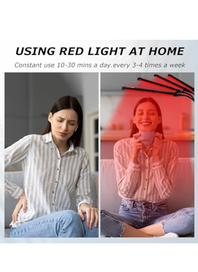 KASTWAVE Red Light Therapy, LED Red Light Therapy Device, 660nm & 850nm Infrared Light Therapy, with 360° Twistable Gooseneck, Adjustable Stand Red Light Lamp for Body, Face, Neck, Shoulder  - Image 5