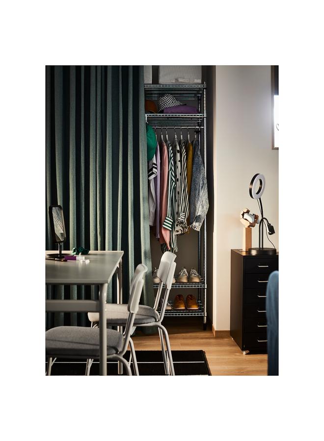 زبون وحدة رفوف مع سكة تعليق ملابس، مجلفنة، 92X50X201 سم - Image 5